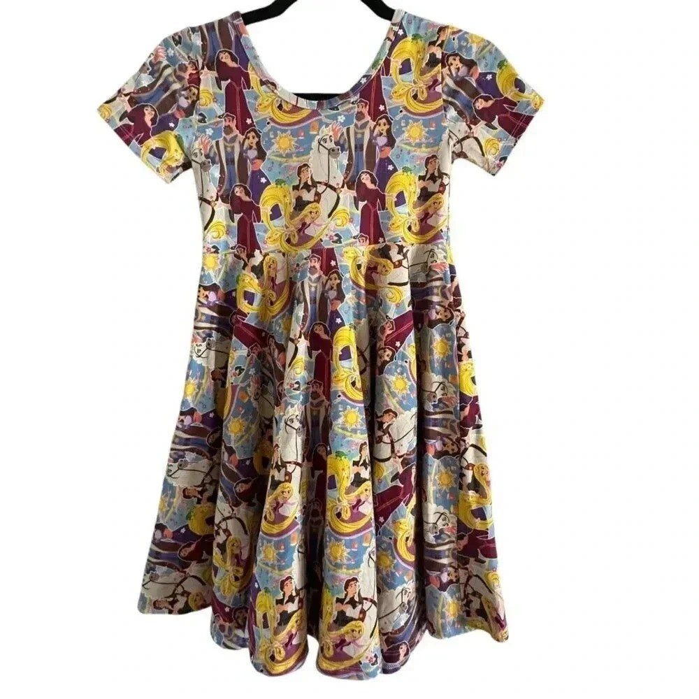 Wild Rich Kids Twirl Dress Girls Size 11/12 Tangled Disney Rupunzel print - Picture 2 of 11